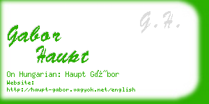 gabor haupt business card